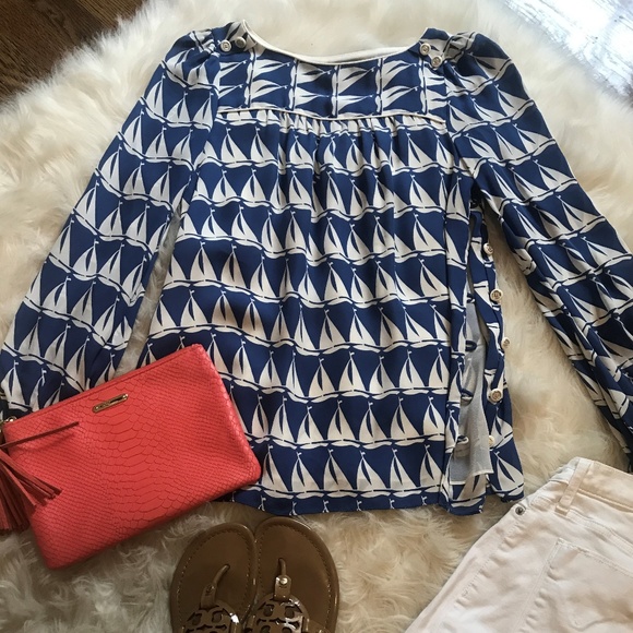 Milly of New York Tops - Milly NY Sailboat Blouse Milly of New York Tops - Milly NY Sailboat Blouse